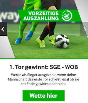 Frankfurt Wolfsburg 1. Tor gewinnt Betway