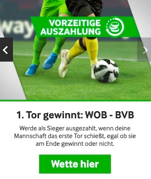 1. Tor gewinnt Wolfsburg Dortmund Betway