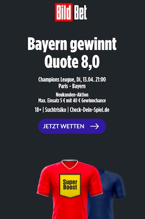 BildBet Bayern Super Boost vs PSG