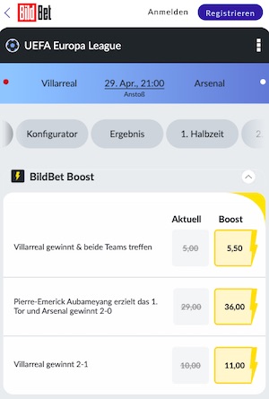 Villareal Arsenal Quoten Bildbet
