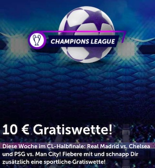 Comeon Champions League Gratiswette