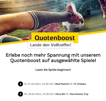 Merkur Sports Champions League Quotenboost