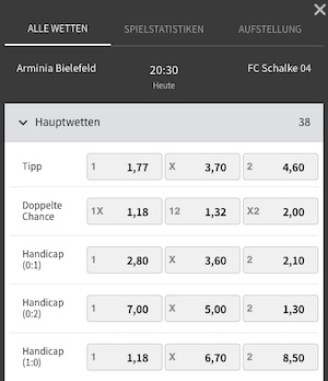 Bielefeld Schalke Quoten Tipico