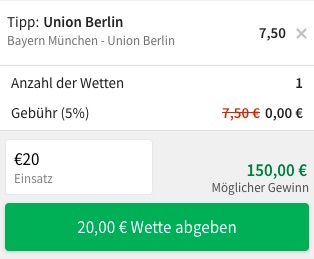 Tipico Bayern Union Wette