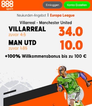 Villareal Man United Boost 888sport
