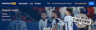 Admiralbet chelsea real quoten boost