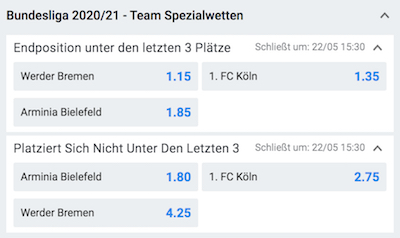 Betano Bundesliga Abstieg Quoten