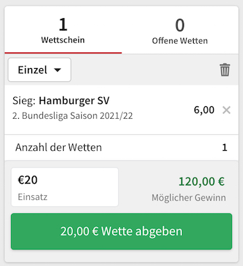 HSV Meister Quote Tipico 2022