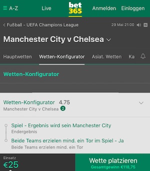 Man City Chelsea Bet365 Quoten