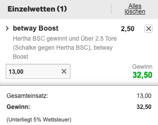 Schalke Hertha Boost Betway