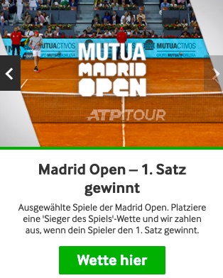 Madrid Master 1. Satz gewinnt Betway