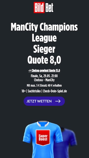 BildBet Manchester City Champions League Sieger Quote