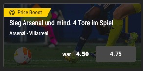 Arsenal Price Boost Bwin