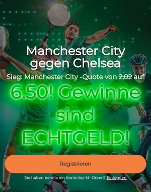Mr. Green Man City Champions League Finale Boost