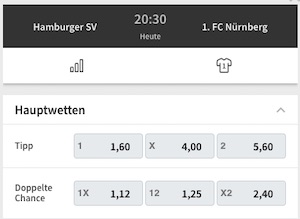 Hamburg Nürnberg Tipico Quoten