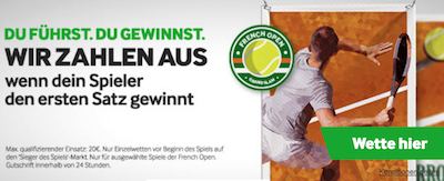 Betway 1. Satz gewinnt French Open