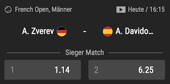 Bwin Zverev Quoten French Open 2021