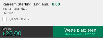 Sterling Torschützenkönig Bet365 Quote
