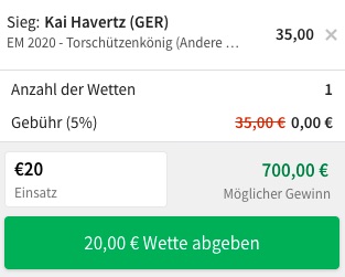 Havertz Torschützenkönig Quoten
