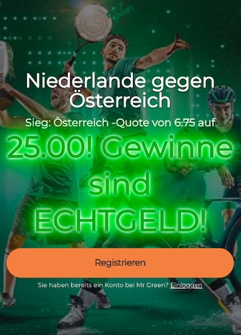 Österreich Quote 25 vs Niederlande Mr Green