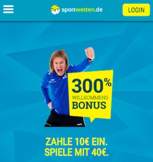 300 Prozent Bonus bei Sportwetten.de