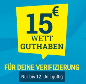 Freebet 15€ bei Sportwetten De