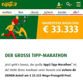 Tipp3 Tipp Marathon 33.333€ Jackpot