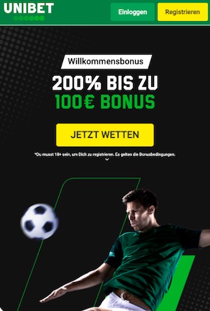 Unibet Willkommensbonus 200%