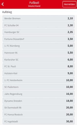 Tipico Aufstieg Quoten 2. Bundesliga