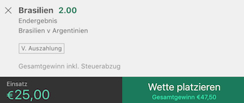 bet365 brasilien quote argentinien