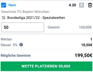 Bayern wird nicht Meister Quote Betano