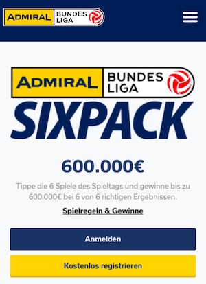 Admiral Sixpack Bundesliga 600.000€
