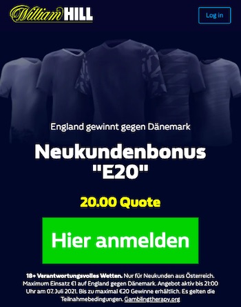 William Hill England Dänemark Quoten