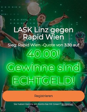 Rapid Quotenboost 40.00 vs LASK