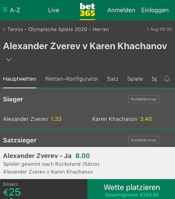 Zverev Khachanov Quoten Olympia Finale