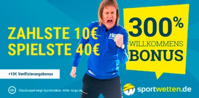 300% Willkommensbonus Sportwetten.de