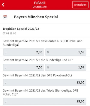 Bayern Spezial Quoten 2021/22