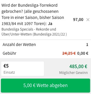 Bundesliga Torrekord Wette Tipico