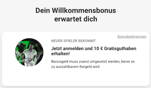 10 Euro gratis ohne Einzahlung Unibet