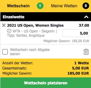 Interwetten US Open Sieg Quote Kerber