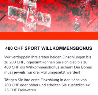 400 CHF Bonus Bahigo
