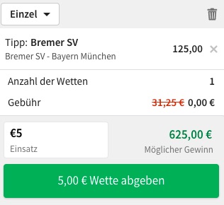 Tipico Bremer SV Bayern Quote