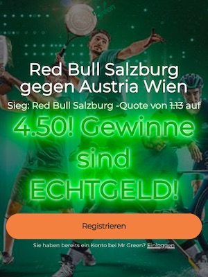 Salzburg vs Austria Mr. Green Quotenboost