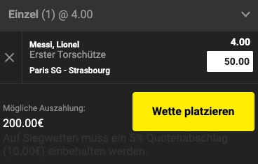 Messi PSG Straßburg Wette