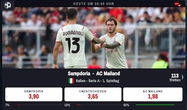 Sampdoria Milan Quoten Winamax