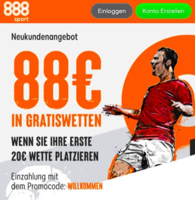 88€ Gratiswetten Promo 888sport