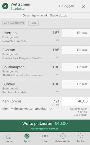 Bet365 EFL Cup Kombi Tipp