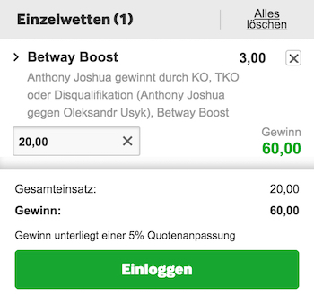 Betway Joshua Usyk Boost