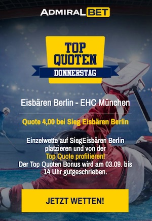 Eisbären Berlin Topquote bei Admiralbet