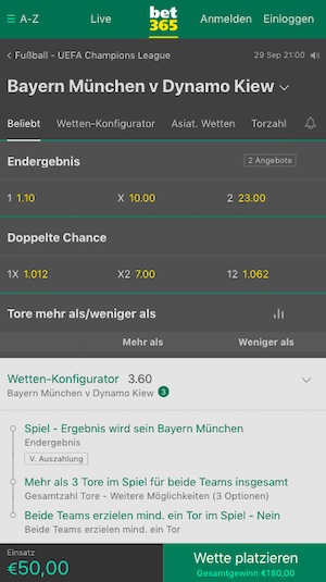 Bayern Kiew Bet365 Quoten